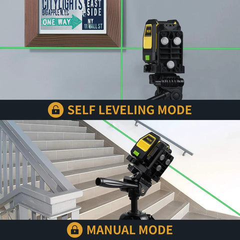 Pro Grade Self Leveling Cross Line Laser With Receiver Kit For Outdoor Construction Green Beam 197 Foot Working Range