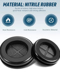 Round Rubber Grommet Kit 52 Pieces In 7 Sizes Black Double Sided Firewall Gasket, showcasing heat, cold, and insulation resistance.