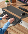 Under Desk Keyboard Tray With C Clamp Mount, Slide Out Keyboard And Mouse Platform, 20 Inch Wide By 11.8 Inch Deep, 24.2 Inches With Clamps, Black, Space Saving DSF1S