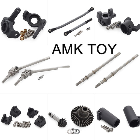 AR44 Front And Rear Nylon Axle Set with Metal Gear for 1/10 RC Crawler parts layout