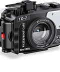 Underwater Camera Housing For Olympus TG-7 With Red Filter IPX8 Waterproof To Sixty Meters Depth Snug Fit Protective Case