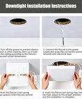 Step-by-step installation guide for VOGHMOLD 9W Square LED Recessed Light, showing preparation and connection for ceiling use.