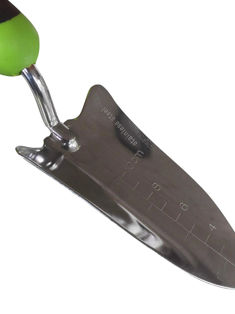 Transplanter Trowel Shovel For Gardening Stainless Steel Rust Resistant Ergonomic Grip Hand Shovel Tool with depth marks