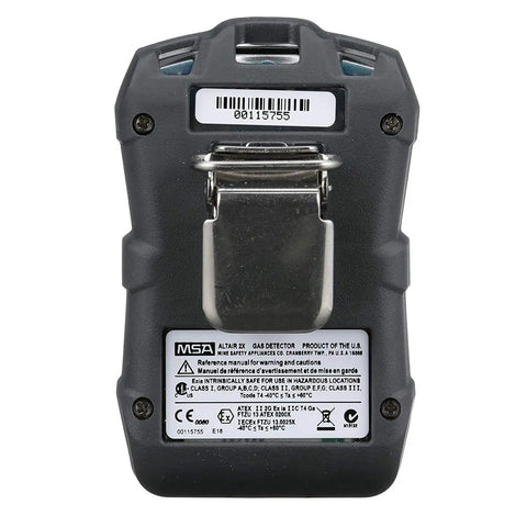 Back view of ALTAIR 2X Single Gas Detector For Carbon Monoxide CO 25 To 100 PPM Charcoal Portable Handheld Gas Monitor