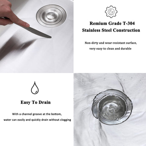 15x20 Drop In Bar Sink Top Mount Stainless Steel Wet Bar Sink With Grid Strainer And Cutting Board Single Bowl Workstation Prep Sink Pro Grade 16 Gauge T304 Stainless Brushed Finish Durable Anti Rust drainage features