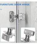 Rotating Concealed Cabinet Hinges 270 Degree Heavy Duty Zinc Alloy Door Hinge for Thickened Folding Furniture, close-up view