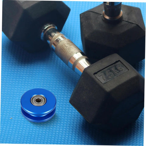 Aluminum U Groove Pulley For Gym Cable System Dual Bearing Silent Roller Stable Home Gym Fitness Gear For Smooth Weight Lifting Compact Quiet Durable Cable Pulley For Any Workout Setup, blue bearing wheel