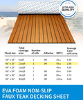 Self Adhesive Faux Teak Boat Flooring 48x16.8 Inches With 3M Adhesive Backing Non Slip EVA Foam Decking sheet shown with pricing details