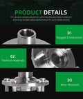 Front Wheel Hub Bearing Assembly Set Of 2 For Mazda 3 2009-2013 And Mazda 5 2006-2010 2012-2015 LH Driver Or RH Passenger Side Direct Fit OE Replacement 930-003 NT510096 D930003 510096 C2363306 with product details highlighting rugged construction, premium materials, and wear resistance.