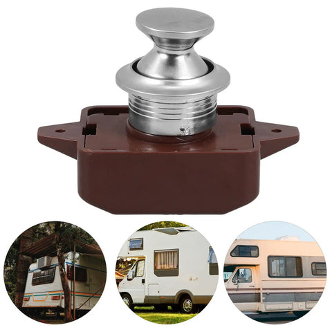 One Button Push Cabinet Latch Lock For Storage Drawers And Cabinets, Heavy Duty Zinc Alloy And ABS Construction, Built For Boats And Travel Trailers