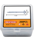 Box of Pocket Hole Screws One And One Half Inch Number Eight Square Drive Washer Head Wood Screws Zinc Coated Carbon Steel Self Tapping With Coarse Thread For Indoor And Outdoor Use White 200 Pieces