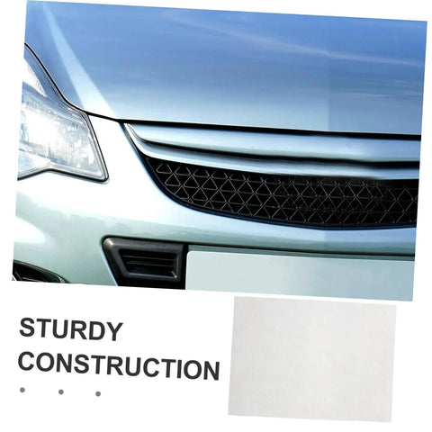 Front view of car with Two Piece Car Bumper Repair Mesh Kit With Stainless Steel Wire Mesh For Fixing Holes And Cracks inset.