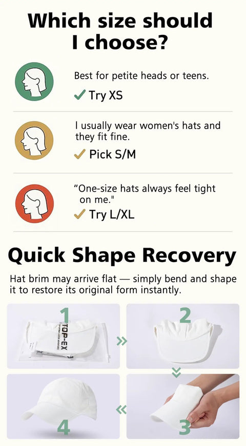 UPF 50 Plus Ponytail Baseball Cap For Women White Size Small Medium With Instant Dry Cooling Tech size and shape guide