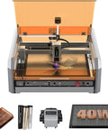 40W Laser Engraver With Acrylic Enclosure Air Assist Pump Honeycomb Bed Built In Camera And Safety Class 1 All In One Laser Engraving Machine Delivers Crazy Fast 40000 Millimeters Per Minute Speed For Wood Plastic Leather Metal Projects