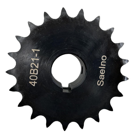 40B21-1 21 Tooth Roller Chain Sprocket Type B With 1 Inch Bore For ANSI 40 Chain Hardened 1045 Carbon Steel