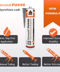 PU440 Polyurethane Concrete Sealant 1 Pack Non Sag Caulk For Joints Walls Sidewalks Foundations Moisture Cure Elastic