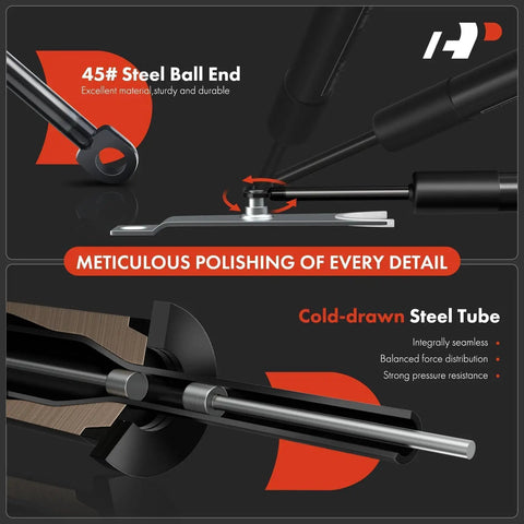 Rear Left Tailgate Assist Lift Gas Spring And Shock Strut For Nissan Frontier 2005 2021 with steel ball end and polished details
