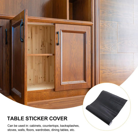Self Adhesive Wood Grain Vinyl Wraps For Cabinets And Walls Removable Peel And Stick Furniture Cover on open cabinet doors.