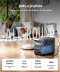 Power On The Go 1024Wh LiFePO4 Portable Power Station in a modern living room setting with family and robot vacuum