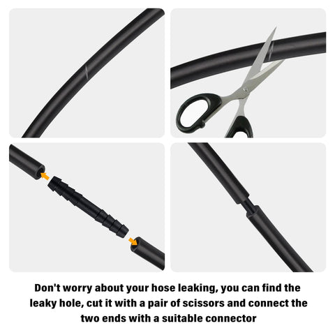 115-piece car vacuum hose connector assortment collage: black hoses, barbed straight/reducer connectors, 12 sizes.