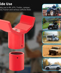 2 In 1 Bottle Jack Adapter For 12 Ton And 20 Ton, red steel adapter for safe lifts with sleeve, suitable for various vehicle axles