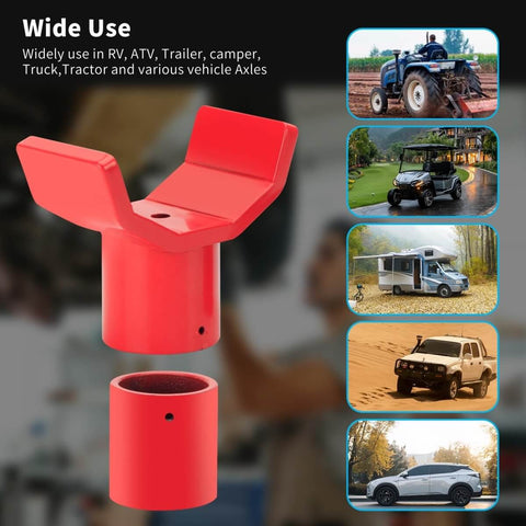 2 In 1 Bottle Jack Adapter For 12 Ton And 20 Ton, red steel adapter for safe lifts with sleeve, suitable for various vehicle axles