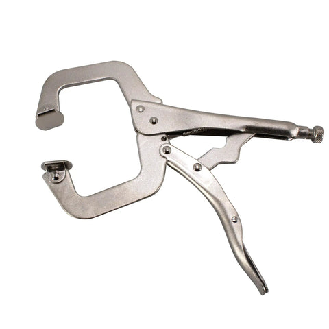 Six Piece 11 Inch C Clamp Locking Pliers Set With Swivel Pads, Heavy Duty C Type Locking Pliers For Welding