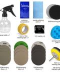 Headlight Restoration Kit With 3 Easy Steps To Fix Sun Damaged Lights, No Fuss DIY Polish And Lens Cleaner, 24 Pack components