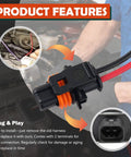Alternator Pigtail Harness With Terminals 2 Pin Plug OEM 25877026 Connector, black and orange, showing plug and installation features