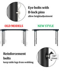 Comparison of new and old Heavy Duty Folding Table Risers 8 Pack Adjustable Leg Extenders for improved stability and height.