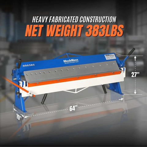 Heavy Duty 48 Inch Manual Pan And Box Brake For Sheet Metal, 16 Gauge Mild Steel Capacity, 135 Degree Bend, Model PB4816