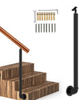 Tough As Nails Wrought Iron Step Railing With Heavy Duty Balusters For Outdoor Decks And Backyards Rock Solid 95 Cm mounted on stairs