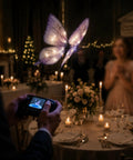 RC Flying Butterfly Drone With LED Lights And Realistic Flapping Wings Hand Controlled Glider in an elegant indoor setting