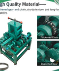 Heavy-Duty Electric Tube Pipe Bender Machine With Round And Square Dies For Metal Fabrication Welding Projects Professional Tool, showing thickened gears and chain.