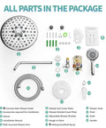 Complete set of 10 Inch Multifunctional High Pressure Shower System With Handheld Head, Valve Included, Polished Chrome Finish