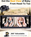 1080P Dual Baby Car Camera With 6.8 Inch Night Vision Monitor And Split Screen showing two kids in car seats