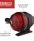Dock Demon Spincast Reel And Fishing Rod Combo 30 Inch Fiberglass Rod With EVA Handle QuickSet Anti Reverse Pre Spooled 6 Pound