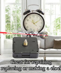 Easy Fit Quartz Clock Movement DIY Repair Kit for Wall Clocks shown with clock face and hands in living room setting