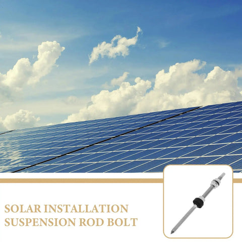 Heavy Duty Stainless Steel Solar Hanger Bolts With Slick Adjustable Height Mounts For All Weather Hitch Free Rooftop Installation And Bull Strong Panel Alignment on solar panel roof