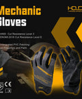Mens Work Gloves Touch Screen Utility Mechanic Gloves With Padded Knuckles And Palm, featuring cut resistance and PVC patching.