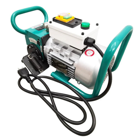 Portable Electric Beveling Machine Rolls In Easy To Bang Out Clean 30 To 60 Degree Plate Edges For Flawless Weld Prep With Rugged Cast Iron Rollers Built Tough, close-up view of machine.