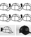 Six Pack Slat Wall Hat Display Racks Wire Headwear Organizer For Baseball Caps Beanies Wigs Metal Slatwall Accessories Ideal For Home Retail Store And Warehouse Black, includes six black metal hat racks with slatwall mounting brackets