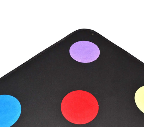 Corner view of Durable Microfiber Fencing Target with bullseye, showing purple and red spots, 35x35x2.8 cm, for self training
