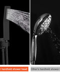12 Inch Square Rain Shower Head With Extension Arm And Handheld Combo High Pressure All Metal Shower System comparison