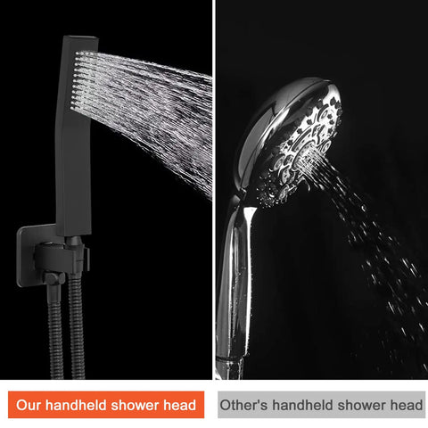 12 Inch Square Rain Shower Head With Extension Arm And Handheld Combo High Pressure All Metal Shower System comparison