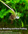 Uproot Like a Pro Hand Held Weeder Puller Tool With Rubber Grip Four Teeth Stainless Steel Weed Remover extracting roots