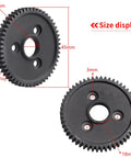 Durable Metal Spur Gear Set 54T 32P With 15T 17T 19T Pinions size display for Traxxas models, showing dimensions.