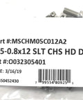 Top Shelf M5 X 12 Stainless Steel Slotted Cheese Head Machine Screw Din 84 A2 70 Grade in resealable bag for mechanics use.