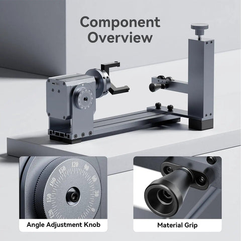 3 In 1 Laser Rotary Attachment For Engraving Cylindrical Objects Like Wine Glasses Tumblers Mugs And Rings, Built For Flexibility