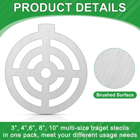 Five Piece AR500 Steel Target Set For Shooting with multi-size gong target detail and brushed surface texture